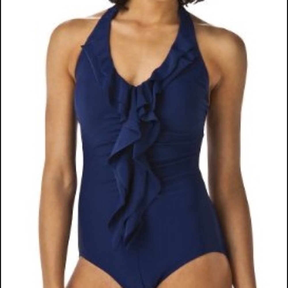 IEUC Merona one piece ruffle swim